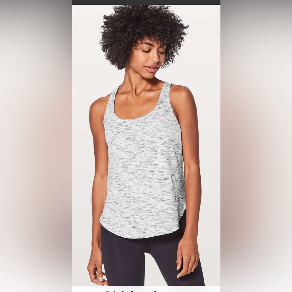 Lululemon Free To Be Serene Tank
Tiger Space Dye Black White / Deep Coal Size 8